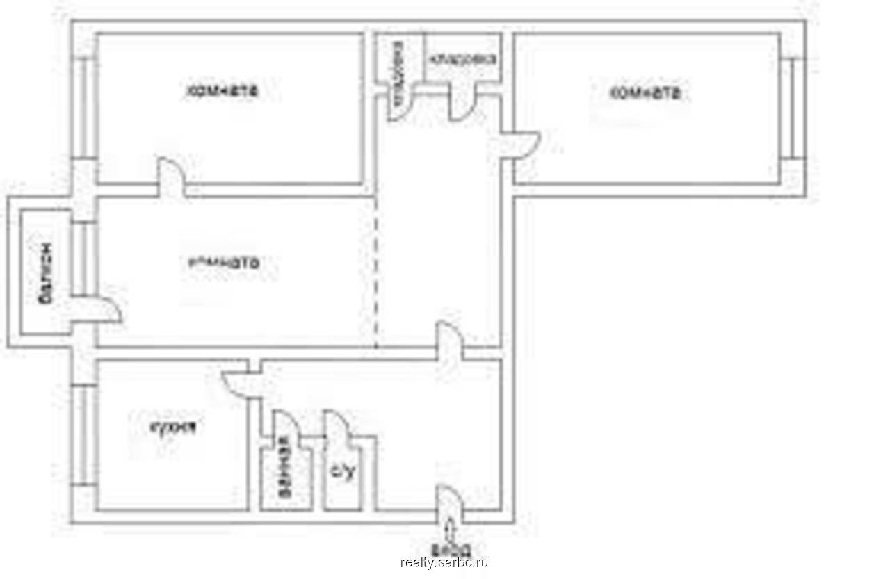 Схема квартиры 3-х комнатной хрущевки