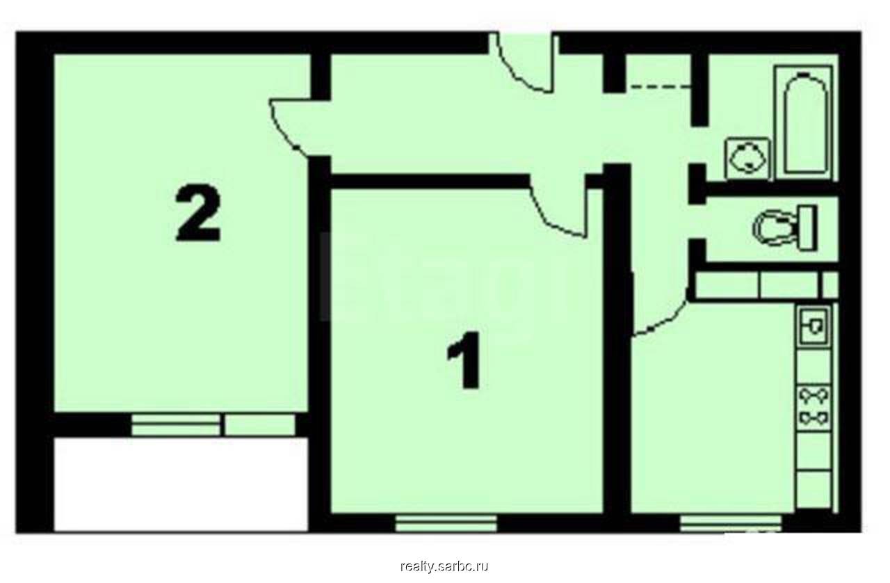 2 Комнатная квартира в панельке планировка
