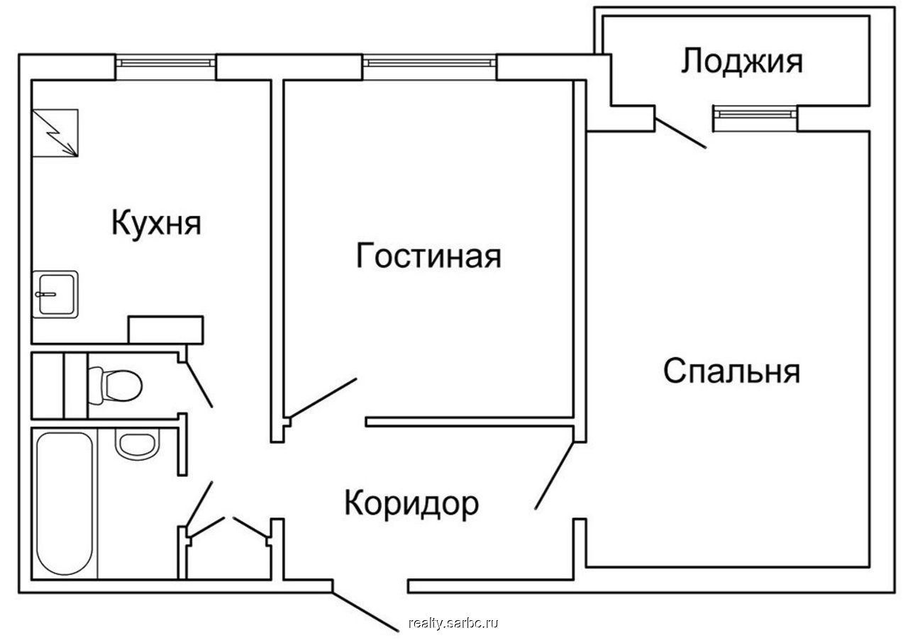 Планировка 2 комнатной квартиры в панельном доме 9