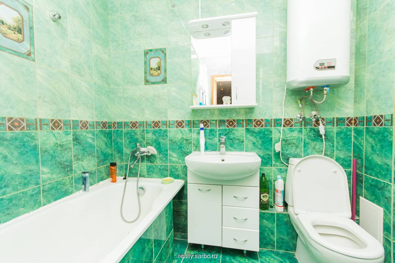 дизайн зеленой ванной фото