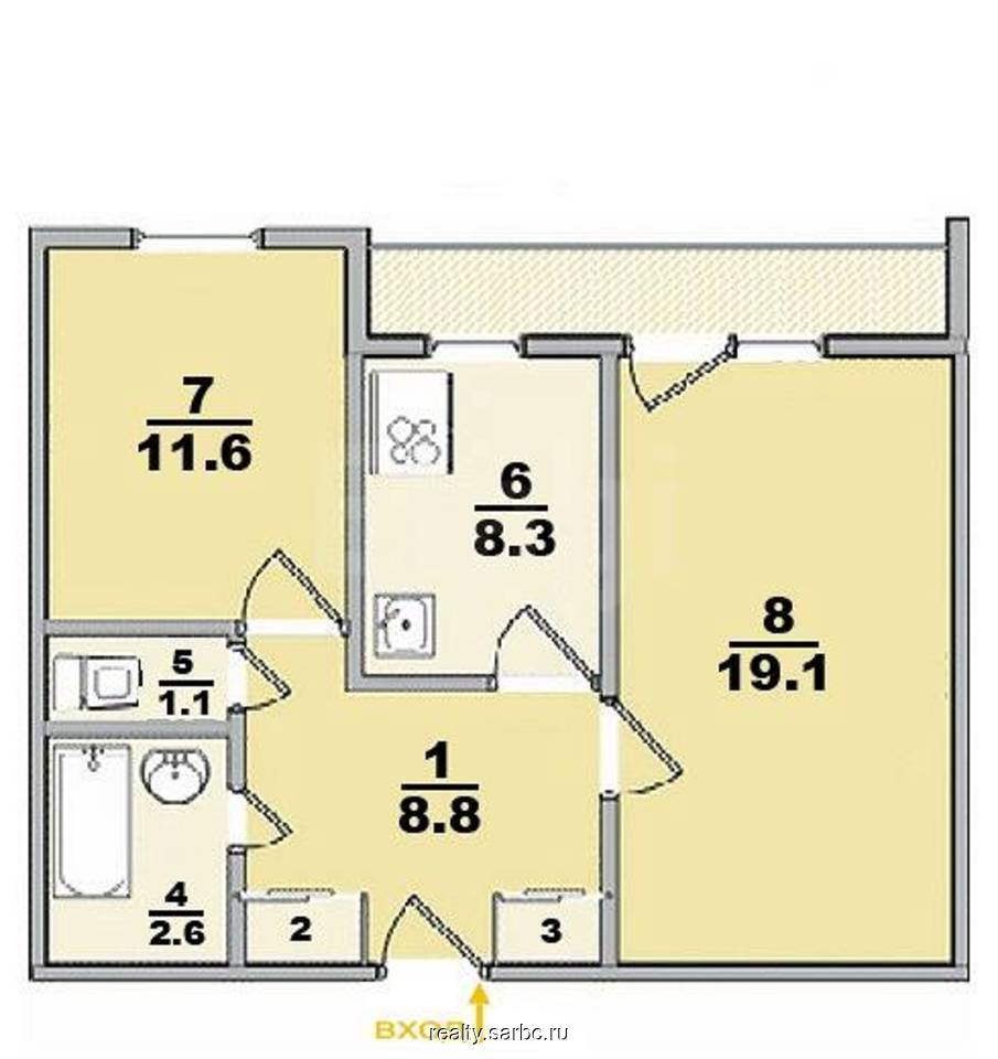 Улучшенная планировка 2 комнатная